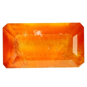2.72 Ct Octagan 10.3 x 5.6 MM 100% Natural Orange Mandarin Hessonite Garnet !!! - Foto 1 di 5