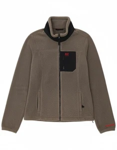 ABERCROMBIE & FITCH Womens Fleece Jacket UK 16 Large Grey Colourblock BP38 - Picture 1 of 5