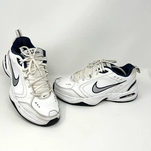 Nike Air Monarch IV Shoes Mens Size 10 White Navy Training Sneakers 415445-102 - Picture 1 of 8