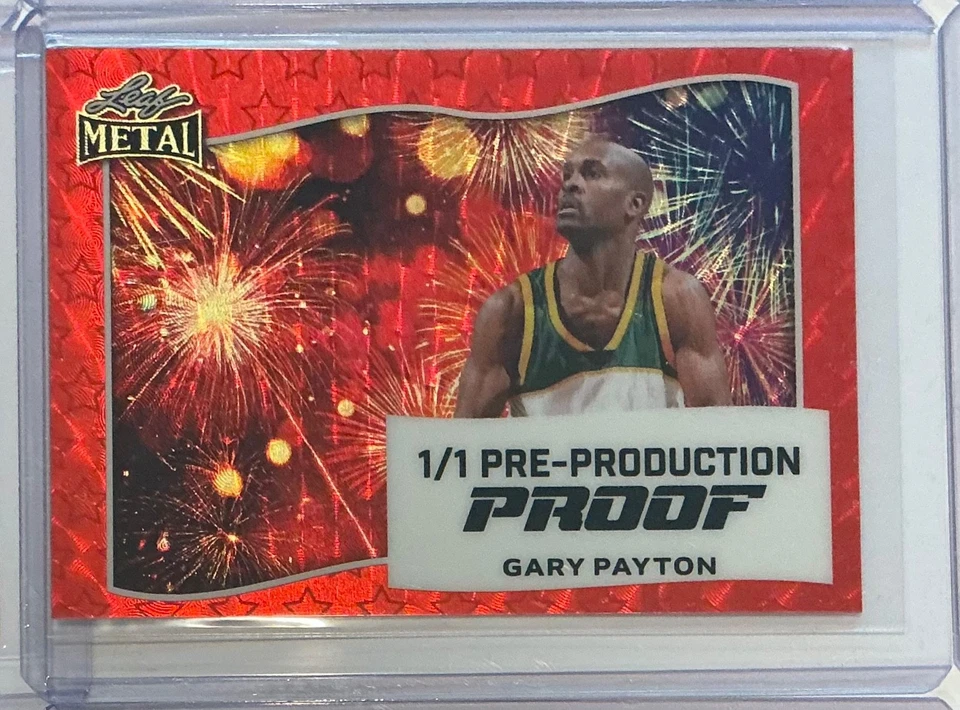 Hoja Día de la Independencia 2025 Gary Payton Super Prismático Rojo Prueba 1/1 Foto 1 de 1