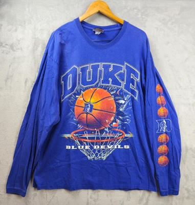 Camisa De Colección Años 90 Y2K Duke Blue Devils Manga Larga XXL Camiseta Gráfica Universitaria Foto 1 de 4