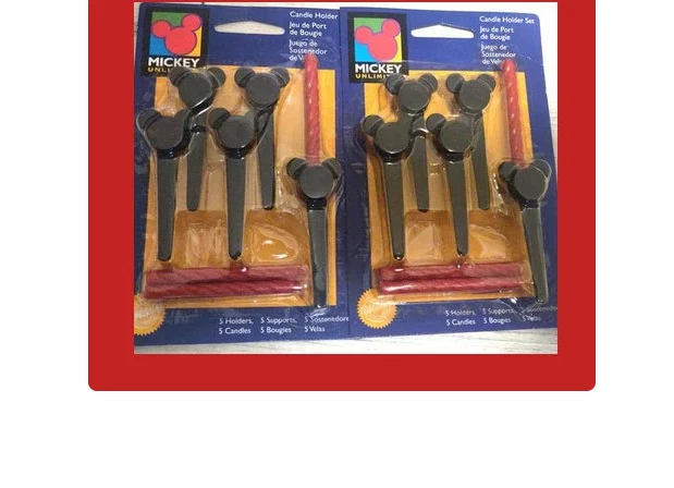 Candelabros de colección 1996 Mickey Mouse Disney Wilton adornos para pasteles 2 paquetes Foto 1 de 1