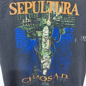 Camisa de Colección Sepultura Chaos AD Tour Para Hombres Grande Banda Negra Camiseta Euro - Imagen 1 de 19
