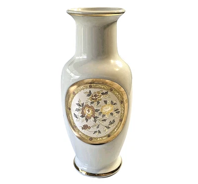 Japanese Chokin Vase Stunning Detail 24K Gold 21cm Floral Inlay Decor Japan Gold - image 1 of 4