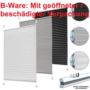 B-WARE Plissee Faltrollo Jalousie Klemmfix ohne Bohren Alu Profil blickdicht Rol - Bild 1 von 54