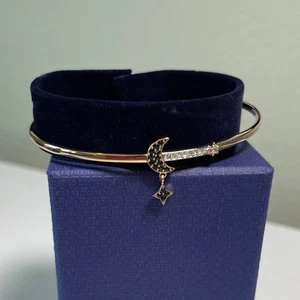 Swarovski Kristall Duo Mond Schwarz Rosegoldfarben Armreif - Bild 1 von 6