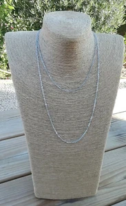 Set 2 Silber Halsketten Kette 40,6 cm und 60 cm Edelstahl hypoallergen - Bild 1 von 2
