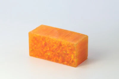 14gr 1pc Orange Jelly Opal with Red Fire Resin 15% Lab Grown Rough Stone - Image 1 of 4