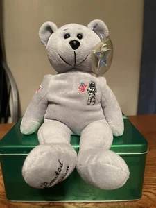 CLASSIC COLLECTICRITTERS - VIP II COMMANDER - GRAY - GREY - BEAR BEANIE BABY - Picture 1 of 1