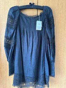 & Other Stories BNWT Black lace mini dress UK 16 EU 44 US12 Gothic Goth pintucks - Picture 1 of 16