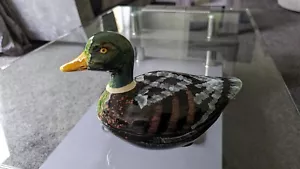 Terrina grande de cerámica vintage Michel Caugant Francia pato pájaro - Imagen 1 de 9