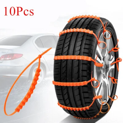 10 Piezas Universal Invierno Nylon Nieve Barro Antideslizante Neumáticos Cadenas Tendón para Coche Sedán Foto 1 de 4