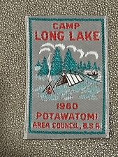 1960 Woven Camp Long Lake patch Boy Scouts Potawatomi Area Council--Beautiful