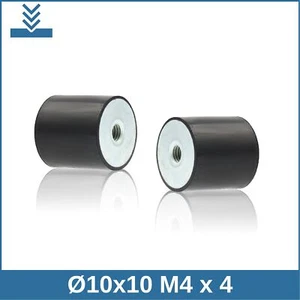 C Ø10x10 M4 x 4 NK 75° Shore Gummi Metall Puffer Silentblock - Picture 1 of 2