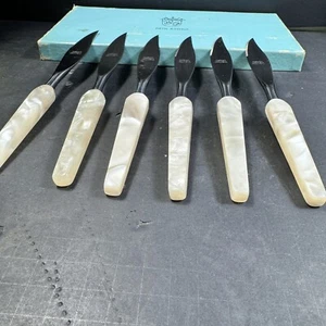 Town & Country 5th Ave 6pc Knife Set Pearl Handle Moderne Colombia Stainless - Picture 1 of 18