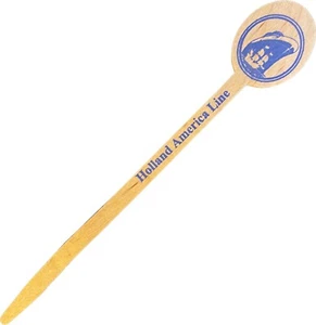 Holland America Line, vintage wooden garnish / olive pick (swizzle, stirrer) - Picture 1 of 4