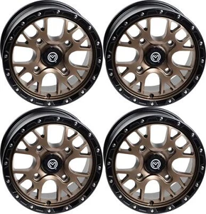 4 ATV/UTV Wheels Set 15in Moose 545X Bronze 4/156 4+3 POL - Picture 1 of 4