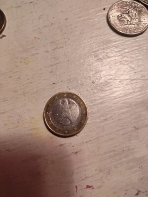 2002 German1 EURO. Very Nice Rare Coin. Mint Error On D Mint Mark. - Image 1 of 2