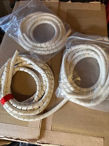 Pet Cord Protector/Cable Management White Spiral Cable Wrap, 10ft-1/2 inch Qty-3 - Picture 1 of 6
