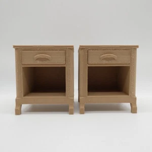 1/6 Scale Doll Furniture Nightstands Brown Wood Tone Barbie Integrity Diorama - Picture 1 of 11