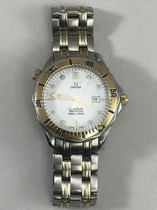 Mens Omega Seamaster 18K Gold & SS 300M watch - 36MM - White Dial - 2462.20 - Picture 1 of 9