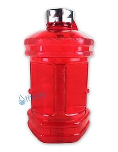 BPA Free Sports Water Bottle 2.3 Liters Hex Canteen Gym Jug Container Gallon Oz