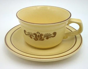 Vintage Pfaltzgraff Gold/Brown Village Replacement Tea Coffee Cup and saucer - Picture 1 of 2