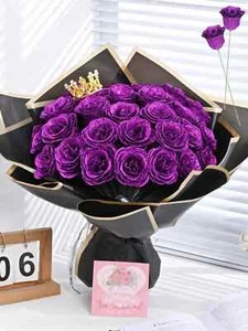 Bouquet di rose glitter fai da te rose finte lucide regali d'amore per San Valentino - Foto 1 di 36