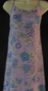 Vestido púrpura sin mangas con flores púrpuras y azules talla 3-5 - Imagen 1 de 3