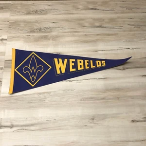 Vintage WEBELOS, Cub Scouts / Boy Scouts souvenir pennant bandiera - Foto 1 di 2