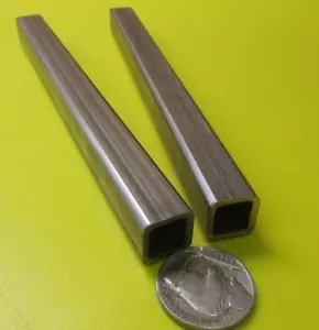 304 Stainless Steel Square Tube  1/2" SQ x .065" Wall x 6 Inch Length, 2 Units - Picture 1 of 12