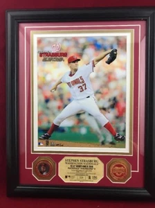 Stephen Strasburg MLB Debut Photo Gold Coins Washington Nationals 14k’s COA WS24 - Picture 1 of 8