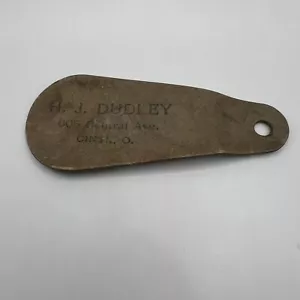 Vintage H J Dudley Shoe Horn Cincinnati Ohio Advertising - Picture 1 of 8