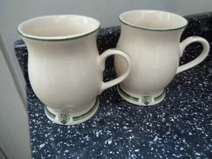 1869 VICTORIAN POTTERY MUGS X 2 - GREEN - Picture 1 of 3