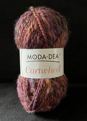 Coats Moda Dea CARTWHEEL Yarn BRONZEBERRY #9605 Purple Brown Orange, 1.76 oz. - Image 1 of 4