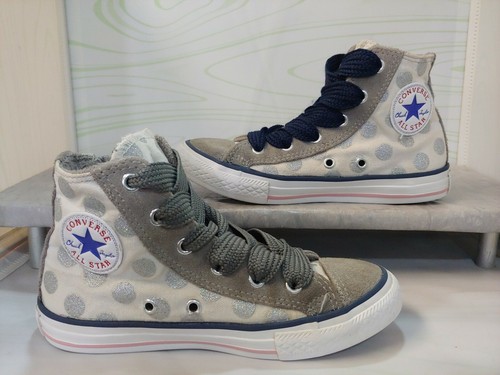 Cerniera laterale Chuck Taylor Converse All Star top alti glitter puntini taglia 1