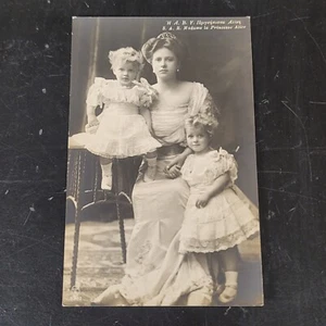 Prinzessin Alice von Griechenland & ihre Kinder Lizenz Echt Foto Postkarte - Bild 1 von 2