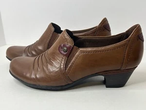 Cobb Hill Adele Almond Brown Leather Women 7.5 M Slip On Dress Pump New Balance - Picture 1 of 18