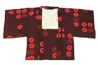 Veste Haori japonaise vintage | robe kimono motif rétro courte AV68