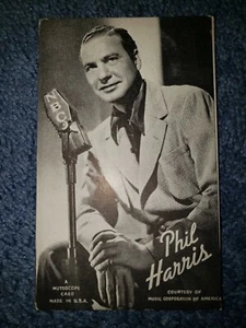 Phil Harris 1940's-50's Mutoscope Music Corp of America Postcard - Picture 1 of 2
