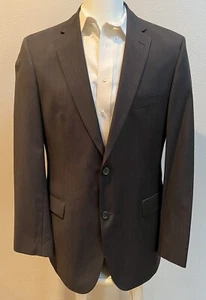 Hugo Boss Black Pinstripe Super 100 Wool Mens Blazer Size 40 L - Picture 1 of 12