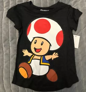 Girls Super Mario Mushroom Man T-Shirt Size Small NWT - Picture 1 of 2