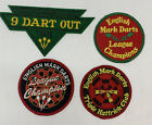 Lot Of 4 Patches English Mark Darts Triple Hattrick Club Bull's-Eye League Champ