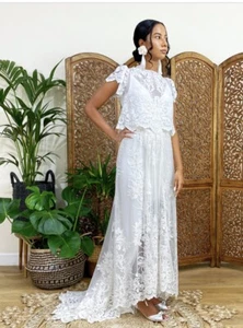 Lace Bridal Separates Boho Wedding Dress - Picture 1 of 5