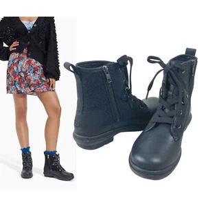 UGG Mujer Talla 6.5 Habsburgo Negro Gamuza Cuero Cordones Impermeable Bota de Senderista - Imagen 1 de 12