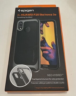 Neo Hybrid Case Compatible for Huawei P20 Lite and Huawei Nova 3e Gunmetal - Image 1 of 2