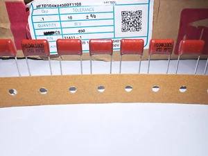 10Pcs MFTD104K0450 HJC Metallized Polyester Film Capacitor 0.1uF 100nF 450V 10% - Picture 1 of 5