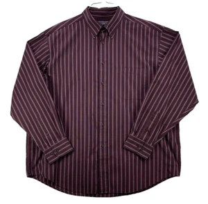 Roundtree & Yorke Herren Größe XL Langarm Knopfleiste Baumwollmischung rot Shirt - Bild 1 von 9