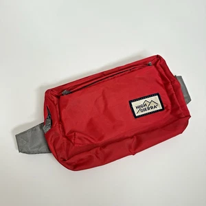 Vintage 90s High Sierra Outdoor Fanny Hip Pack Hiking Waist Bag Red Grey Gorp - Picture 1 of 11