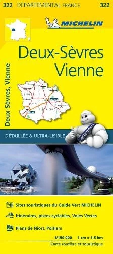 Michelin Deux-Sevres, Vienne - Michelin Local Map 322 (Map) - Image 1 of 1